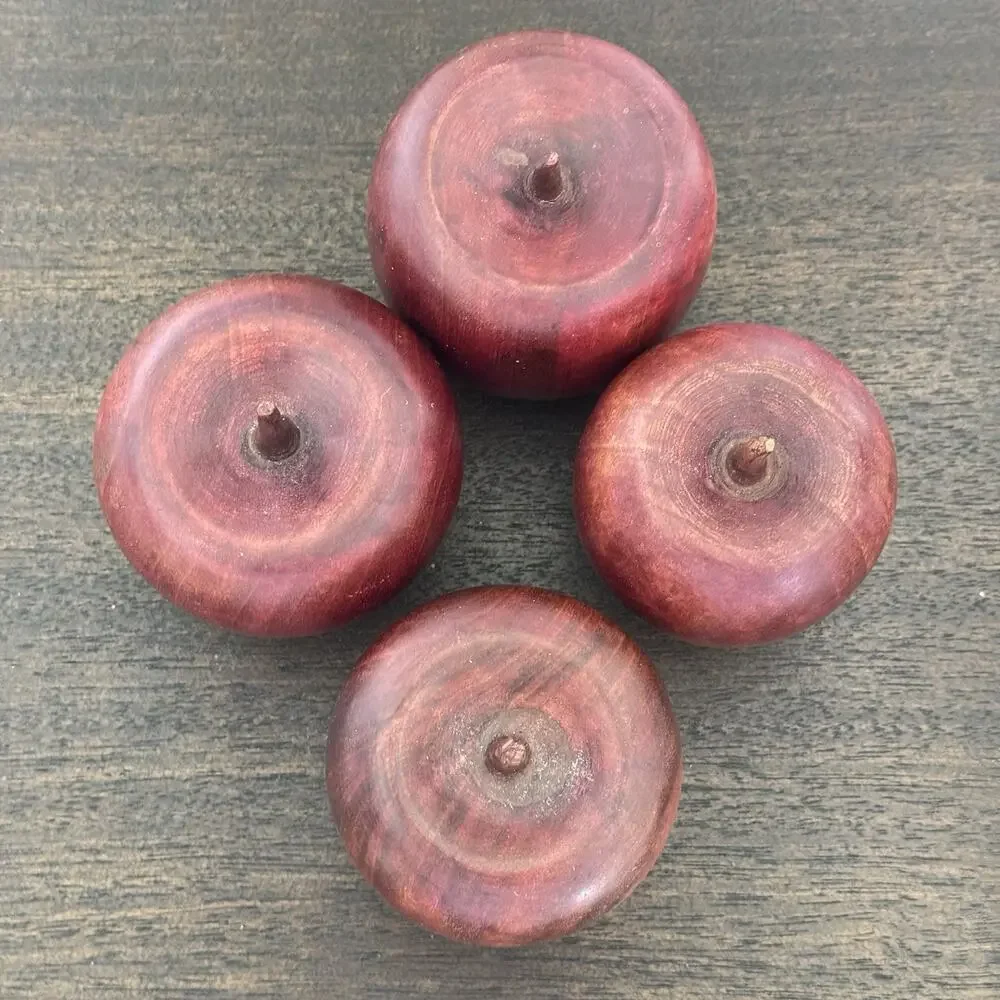 VTG Wooden Apples Set 4 Hand Carved Country Farmhouse Primitive Teachers Decor